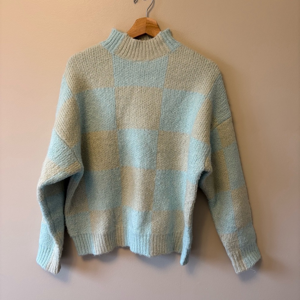 INDUSTRY Wool Blend Checkered Sweater